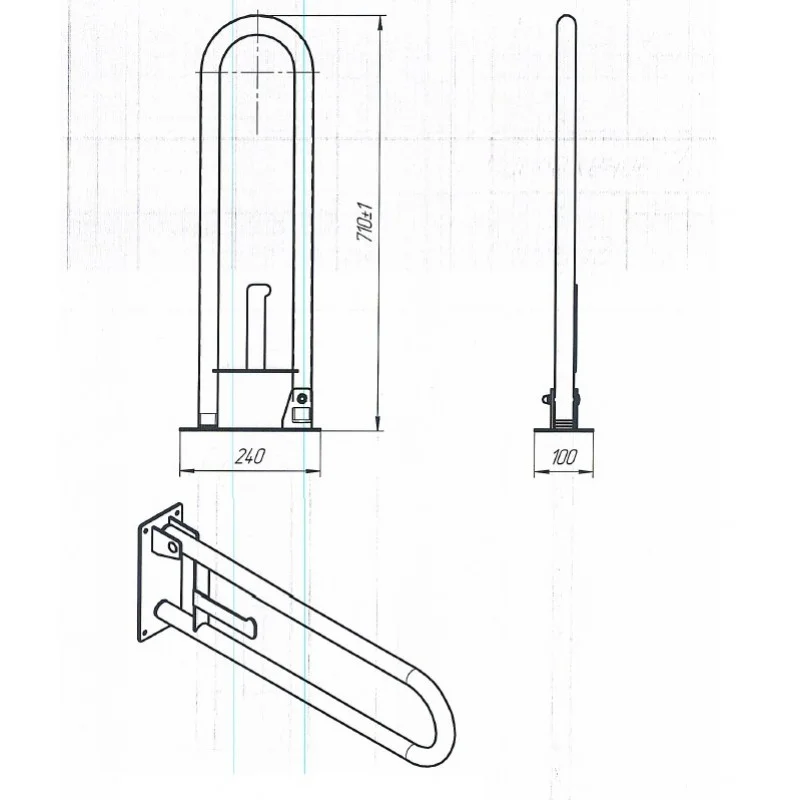 Поручень откидной для людей с ограниченными возможностями, белый