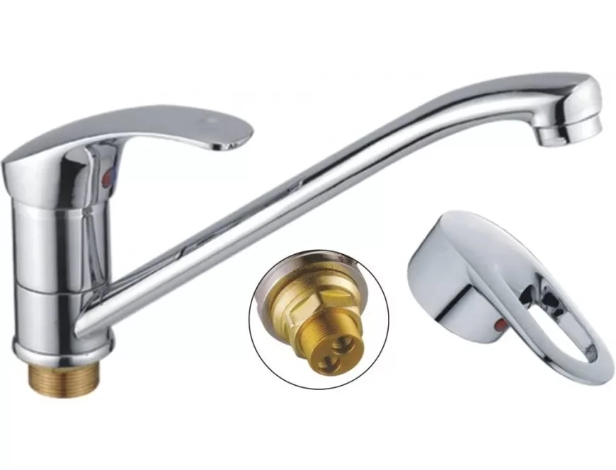 Смеситель Cron CN4937 для кухни с гайкой, хром