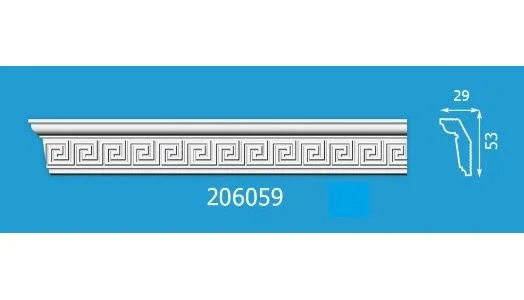Плинтус потолочный ФОРМАТ 206059 инжекционный белый 2,0 м инд.упаковка