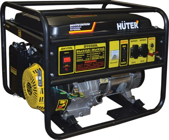 Генератор бензиновый HUTER DY6500L, (1фазн., ном/макс мощность 5/5,5 кВт), бак 22 л, бензин