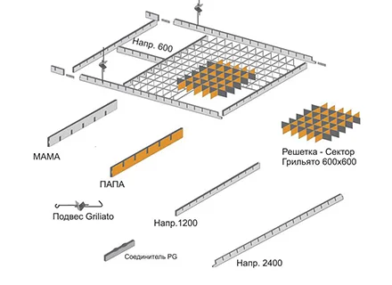 Грильято Албес 75х75 Н-50 b-10 L=2,4 металлик матовый А906 RUS