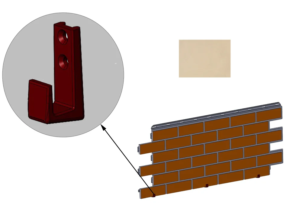Профиль универсальный стартовый BrickPanel бежевый