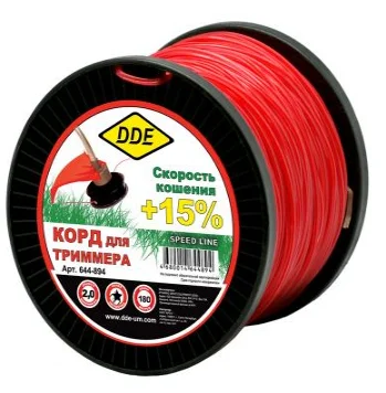 Леска на катушке 2,0мм 180м звезда, красный,"Speed line", DDE