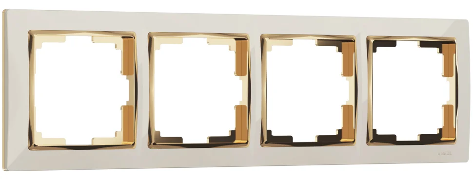 Рамка 4-местная Werkel Snabb, слоновая кость/золото WL03-Frame-04-ivory-GD , W0041932