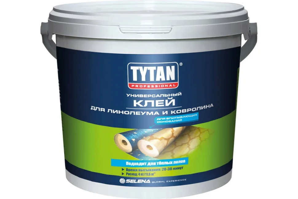 Клей универсальный для линолеума и ковролина TYTAN Professional белый, 1 кг