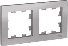 Рамка 2-местная AtlasDesign универс. алюм. Schneider Electric ATN000302
