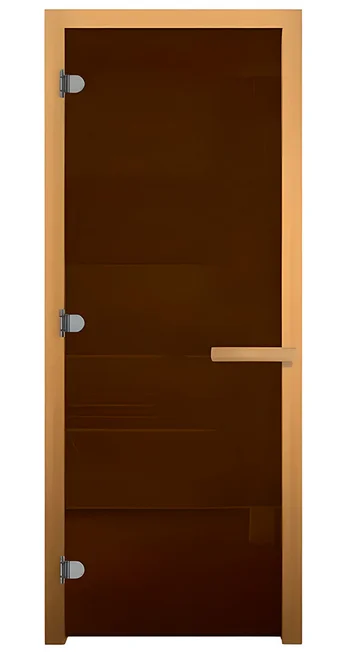 Дверь для саун Стекло бронза 2010х810 (коробка осина 2,5шт,3 петли, ручка)