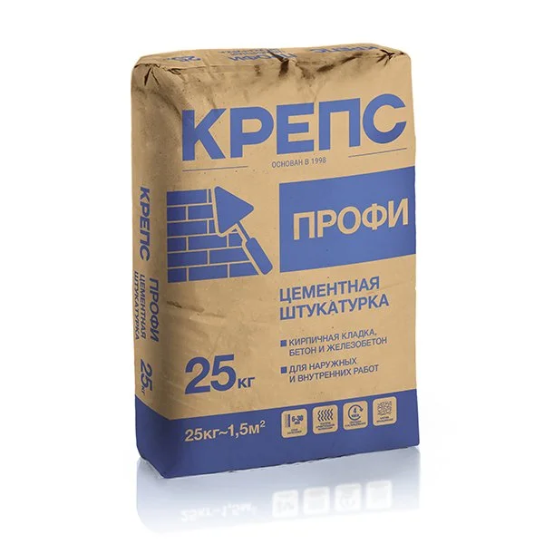 Штукатурка цементная КРЕПС ПРОФИ 25 кг