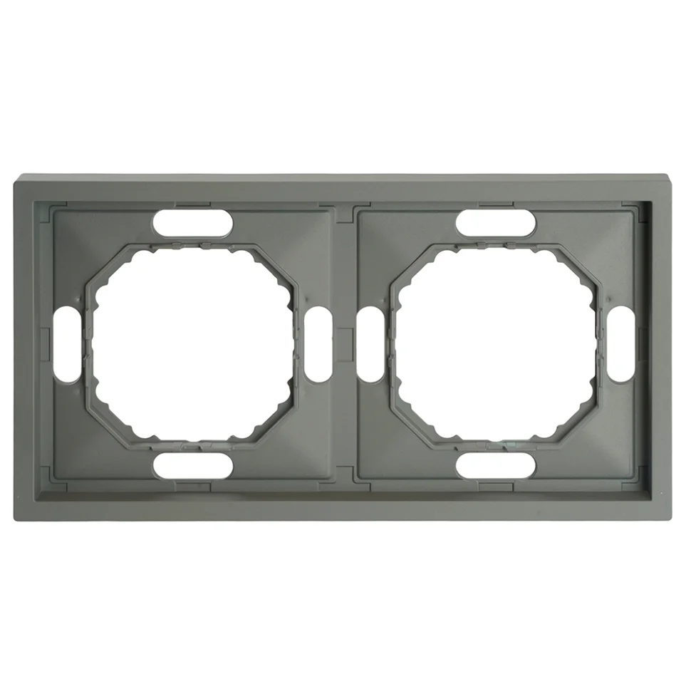 Рамка двухместная, STEKKER Эмили, платиново-серый, soft touch (PFR00-5002-10)