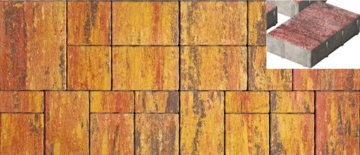 Плитка тротуарная Бавария Фламинго 1120*490*60 мм (4 элем., комплект 23 шт) Color mix верхний прокрас, белый цемент СИЯН