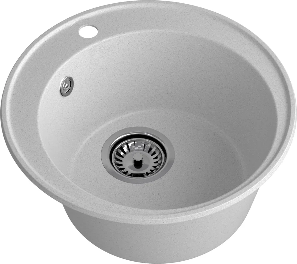 Мойка кварцевая ЭкоМ 4800 1-чаша D-480мм цвет серый арт.4800 серый