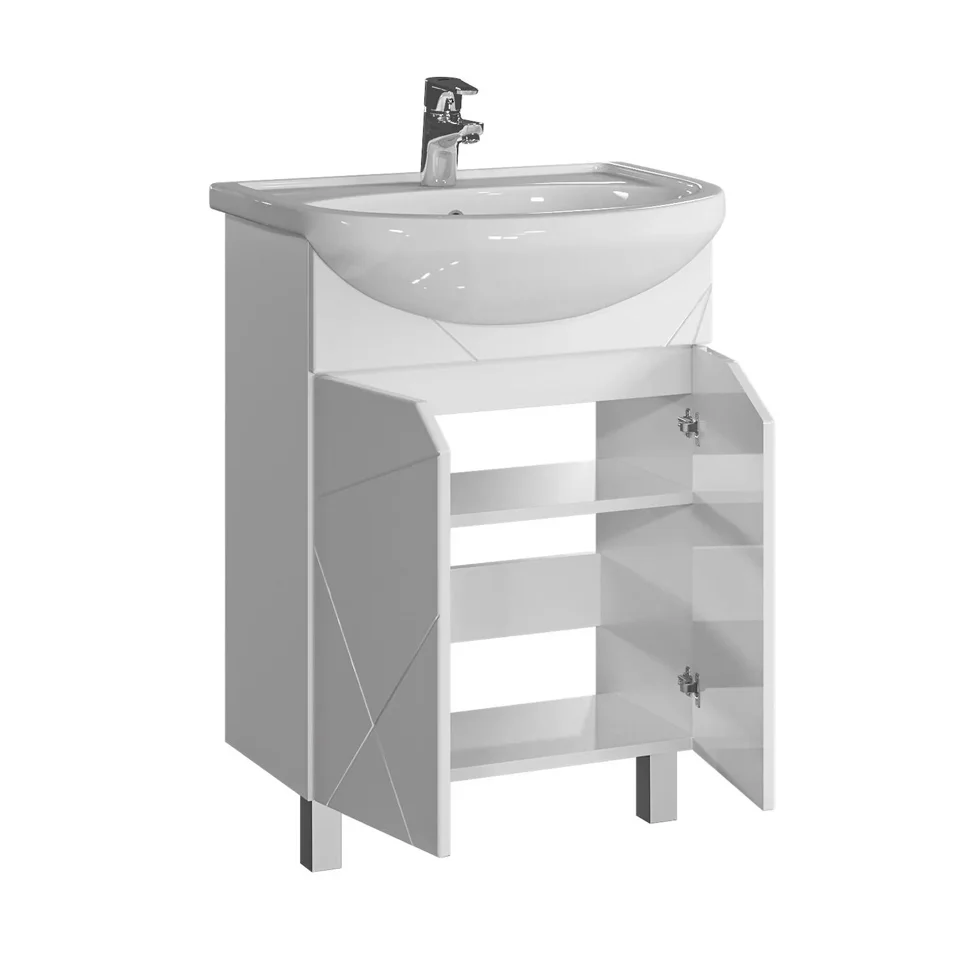 Комплект SANSTAR: тумба Каскад 60 с умывальником Уют 60