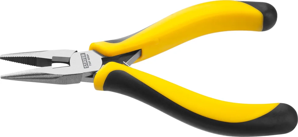 Тонкогубцы 120мм STAYER TopGrip 2218-3, изогнутые