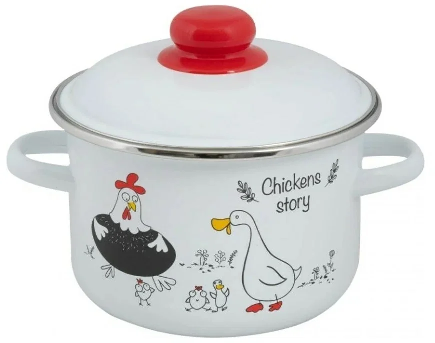 Кастрюля Appetite Chickens stories 3.0л цилиндр. 1RD181M эмаль