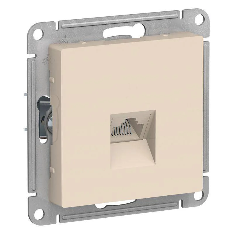 Механизм розетки компьютерной 1-местной СП AtlasDesign RJ45 беж. Schneider Electric ATN000283