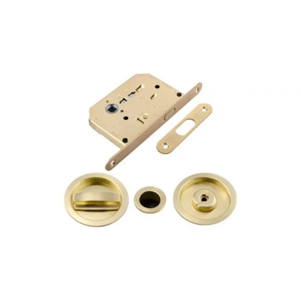 Гарнитура для раздвижных дверей ONYX LUX Leicht SB (матовая латунь) with lock