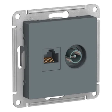 Механизм розетки компьютерной + TV 2-м AtlasDesign RJ45 кат.5E + TV грифель SE ATN000789