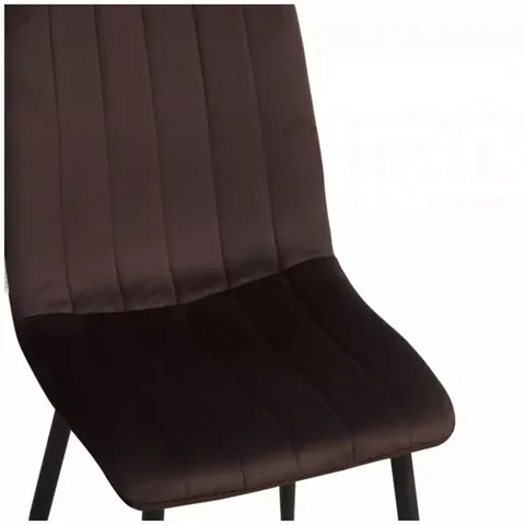 Стул Laos (DC811) ШОКОЛАДНО-КОРИЧНЕВЫЙ#h49 велюр, каркас черный КРУГЛЫЙ (00-00002626)