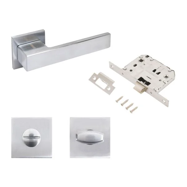 Комплект ручка и защ с фикс АЛЛЮР АРТ "РИНГО" SC+L7050S SC+BK-S2 SC (8390/S7050) матовый хром