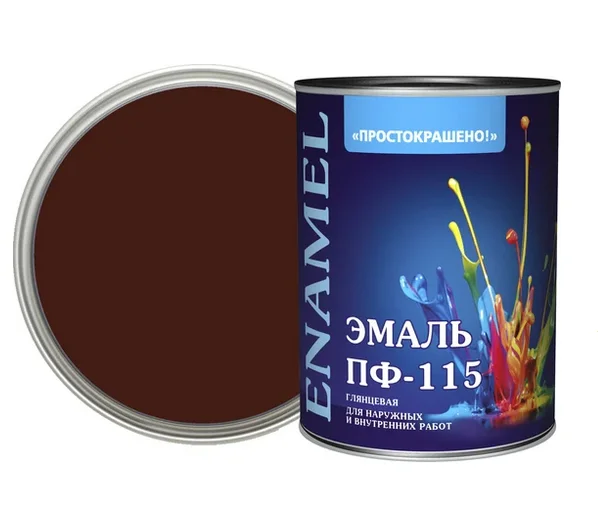 Эмаль ПФ-115 шоколадная 1,8кг Простокрашено БАУ