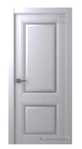 Дверь BELWOODDOORS "Аурум 2" стекло Мателюкс белый каленый 80 (21-9) smart core эмаль светло - серый