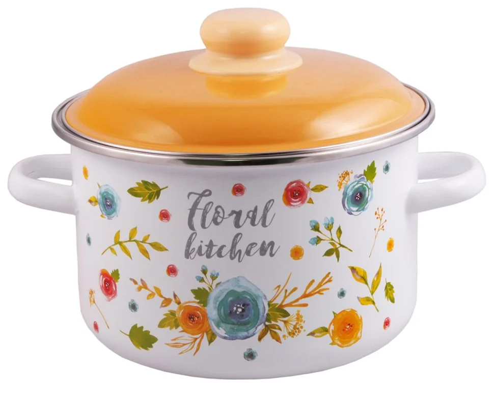 Кастрюля Appetite Floral kitchen 6RD221M эмаль 5,5л