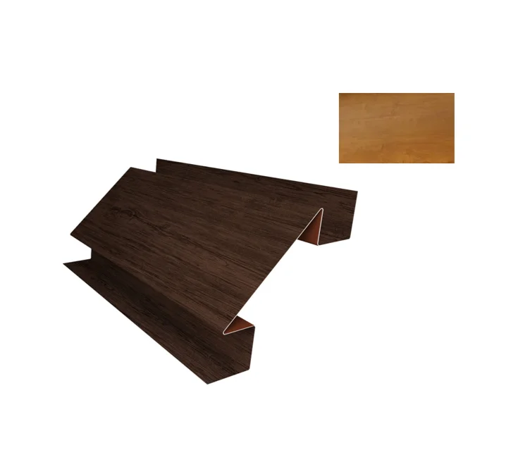 Планка угла внутреннего сложного Print Premium Golden Wood Fresh TwinColor для М/сайдинга Блок-Хаус NEW 3м.п.