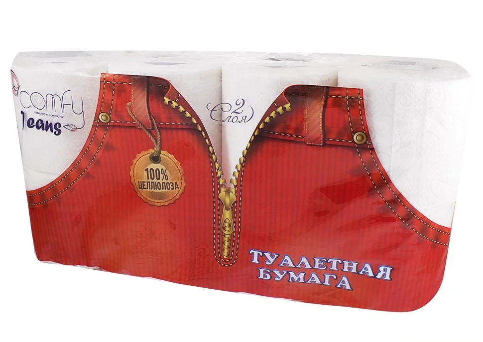 Бумага туалетная Comfy Jeans двухслойная 8 рулонов