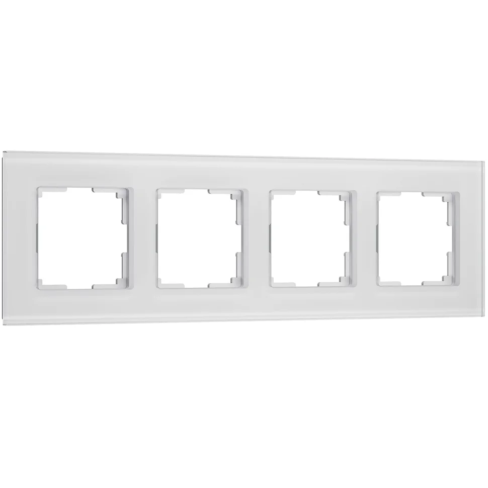 Рамка 4-местная Werkel Senso, белый, стекло soft-touch, W0043101