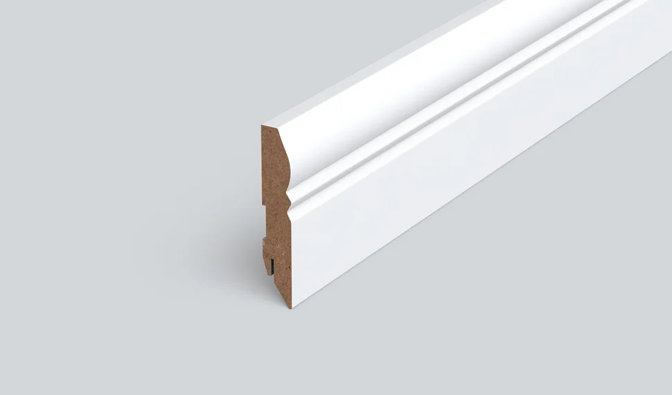 Плинтус шпонированный CLASSEN Pure Rustic белый 90х16x2400мм, арт.222389