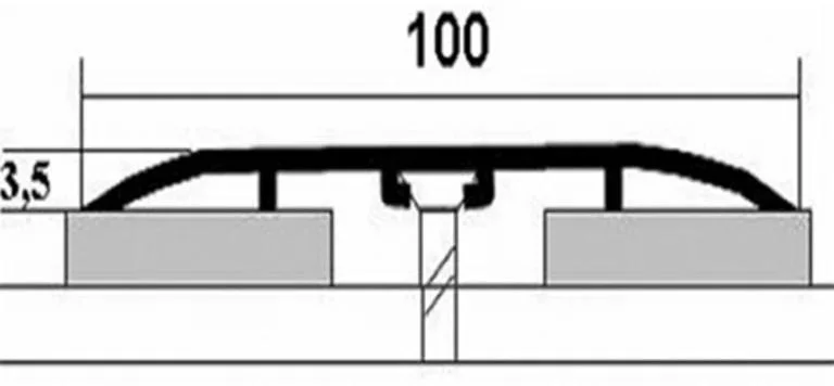 Порог АПС 012 алюминиевый 1800*100*3,5 мм одноуровневый (ОС-006)