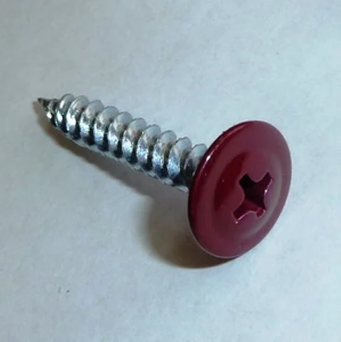 Саморезы с прессшайбой острие 4,2x13 RAL 3005 (уп 1000шт)