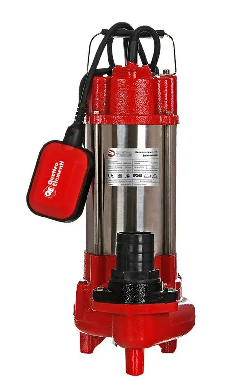 Насос фекальный QUATTRO ELEMENTI Sewage 800F Ci (800 Вт, 18000 л/ч, для грязной, 14 м, 17,6 кг)