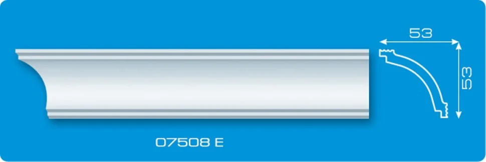 Плинтус потолочный ФОРМАТ 07508Е экструзионный 2,0 м