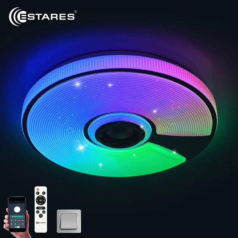 Светильник управляемый светодиодный SONG RGB 60W R-APP-380x70-WHITE/CHROME/SHINY-220-IP20 музыкальный