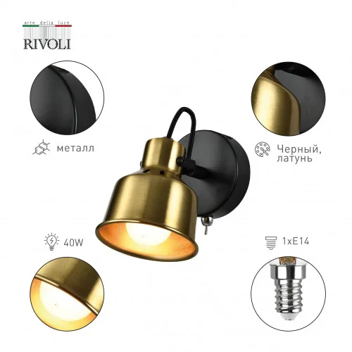 Светильник СПОТЫ Rivoli Lenore 7060-701 1 х Е14 40 Вт поворотный с выключателем