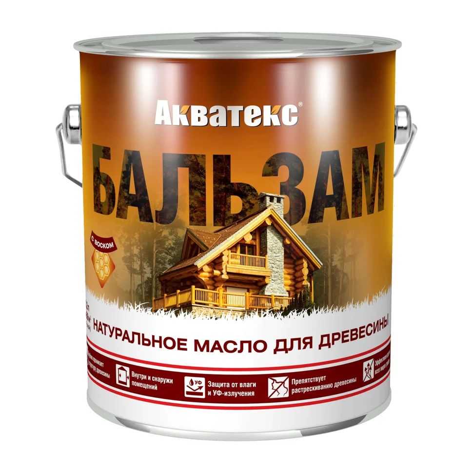 Масло натуральное Акватекс БАЛЬЗАМ (эбеновое дерево) 2,2л