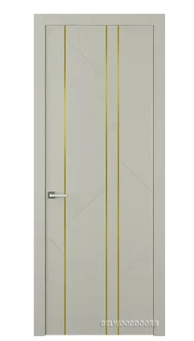 Дверь BELWOODDOORS "Флекс 1" глухая 80 (21-9) smart core эмаль шелк с молдингом золото