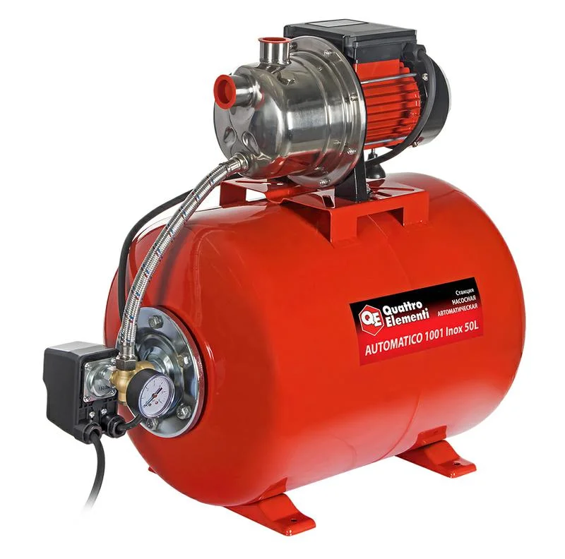 Станция насосная QUATTRO ELEMENTI Automatico 1001 Inox 50 L (1000 Вт, 3600 л/ч, для чистой, 40 м, 14,2 кг)