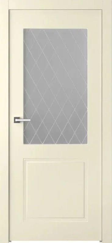 Дверь BELWOODDOORS "Кремона 2" стекло Мателюкс белый витраж 90 (21-10) эмаль жемчуг