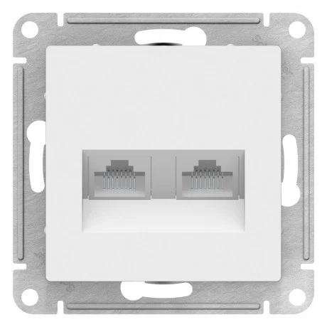 Механизм розетки компьютерной 2-м AtlasDesign RJ45 кат.6A белый IP20 Schneider Electric ATN000188