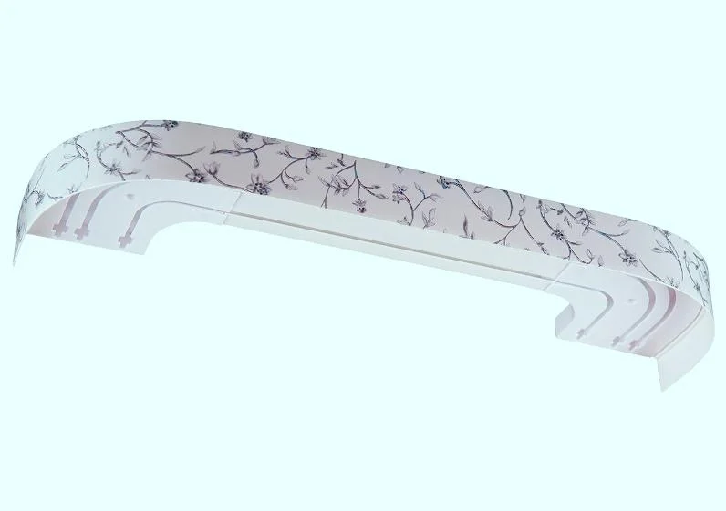 Карниз "Элегия" с поворотами (бленда 5см), 2,0 белый, 3-х рядный