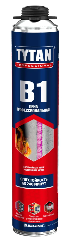 Пена монтажная профессиональная огнестойкая TYTAN B1 750 мл
