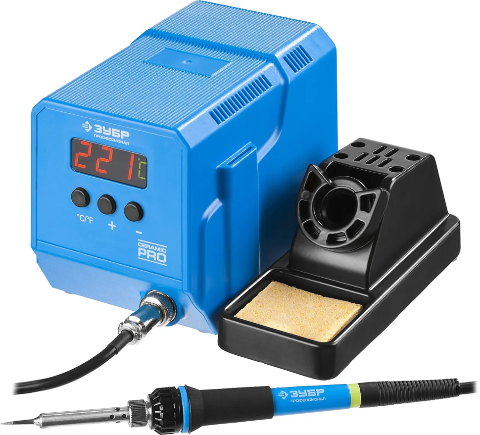 Станция паяльная низкотемпературная цифровая ЗУБР ПСН-60 60Вт 50-480&#176;C керамический нагреватель