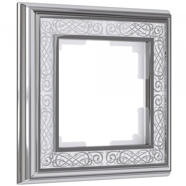 Рамка одноместная Werkel Palacio Gracia, хром/белый, WL77-Frame-01 , W0011431