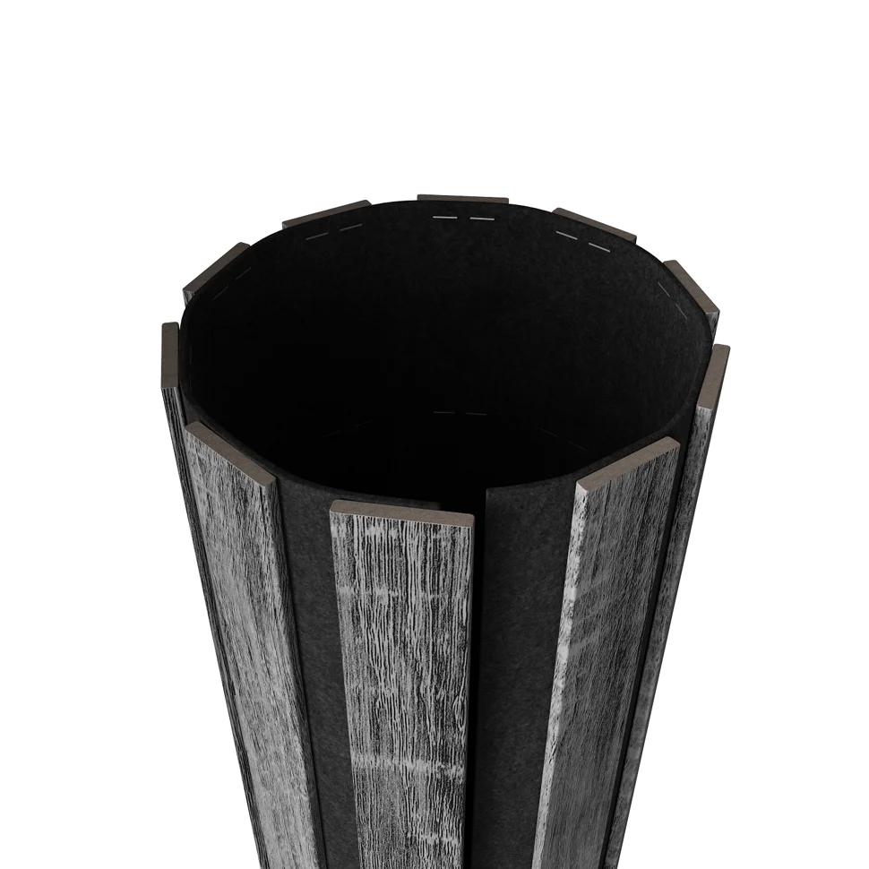 Панель акустическая гибкая ARTIVA flex №2, черный войлок, 2750х600х9мм, рейки МДФ 40х6мм, дуб рейн