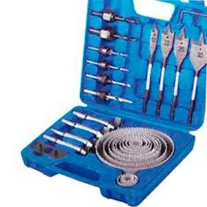 Набор коронок по дереву D=19-127мм, державка 19-30мм, державка с опорн. осн., ключ имбус., сверла, 28 предметов, ЗУБР "ЭКСПЕРТ"