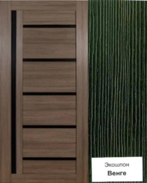 Дверь ТЕРРИ №03 Дана экошпон венге стекло ЧЕРНОЕ 80