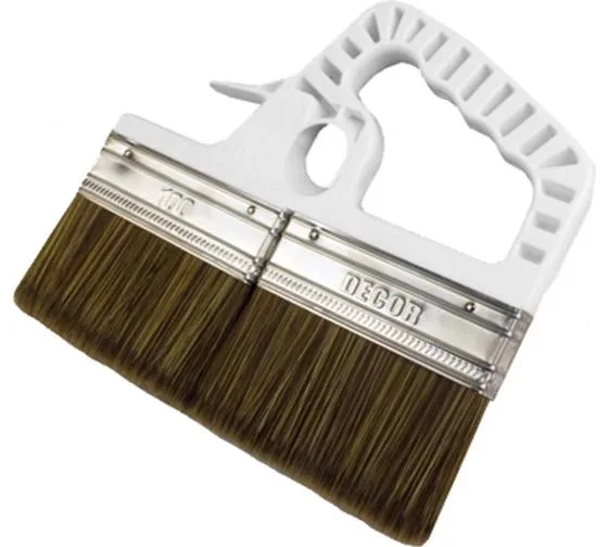 Кисть плоская 200 мм, искусственный темный ворс DЕCOR, для лака