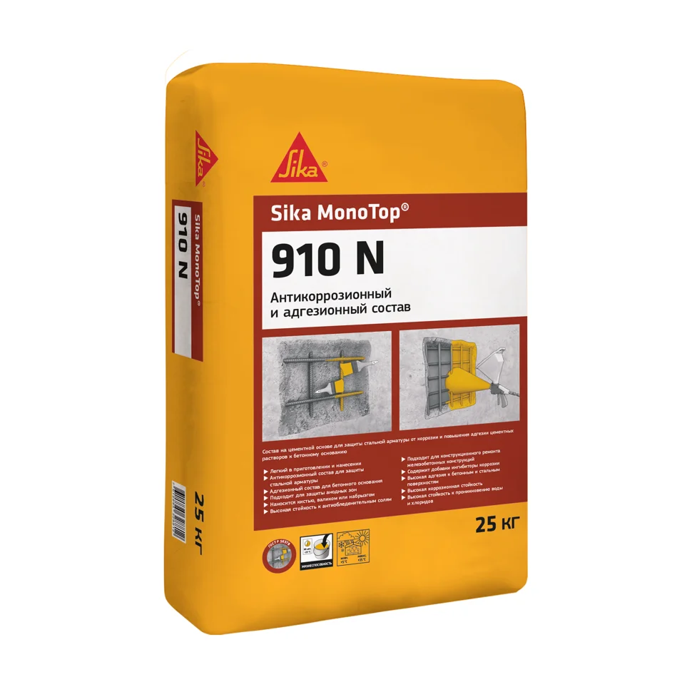 Состав антикоррозийный Sika MonoTop-910 N для защиты стальной арматуры 25 кг